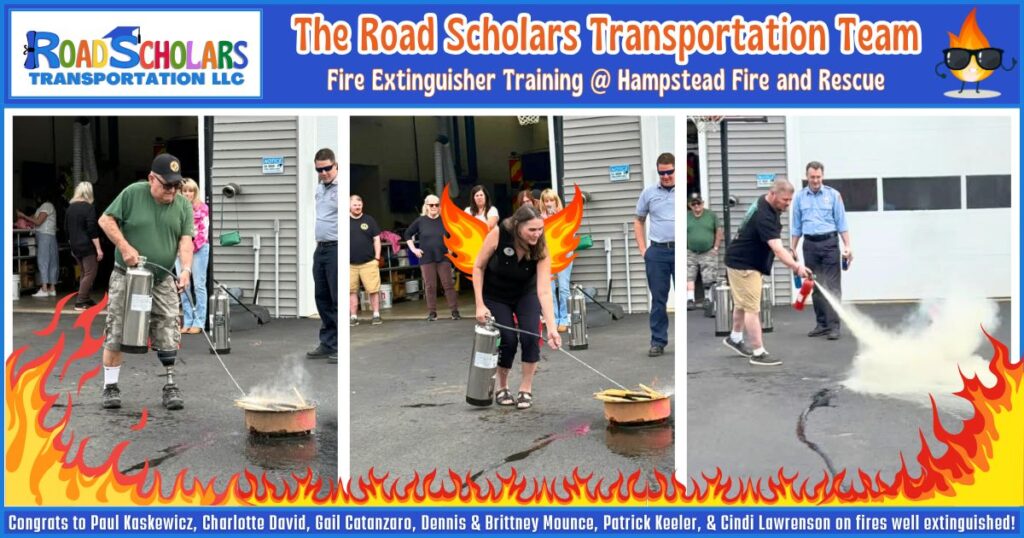 The Road Scholars Transportation Team Fire Extinguisher Training @ Hampstead Fire and Rescue